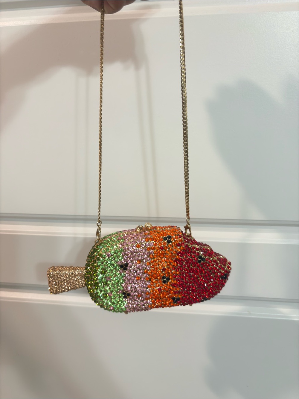 Crystal-Embellished Multicolor Ice Cream Pop Crossbody Bag - Unbranded